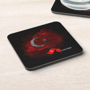 Türkei-Flagge Getränkeuntersetzer