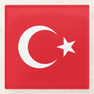 Türkei-Flagge Glasuntersetzer