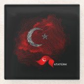Türkei-Flagge Glasuntersetzer (Vorderseite)