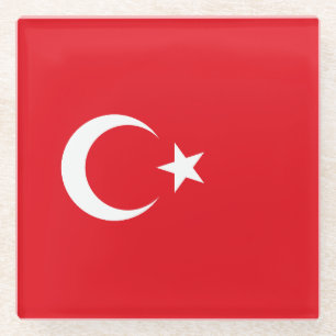 Türkei-Flagge Glasuntersetzer