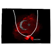 Türkei-Flagge Große Geschenktüte (Rückseite)