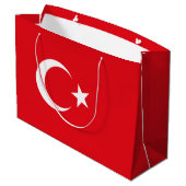 Türkei-Flagge Große Geschenktüte (Rückseite Schrägansicht)