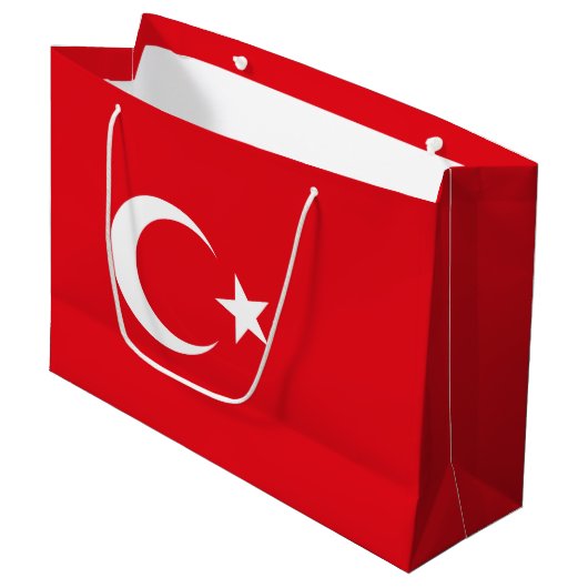 Türkei-Flagge Große Geschenktüte (Vorderseite Schrägansicht)