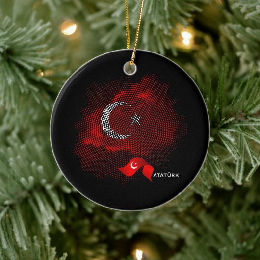 Türkei-Flagge Keramik Ornament (Baum)