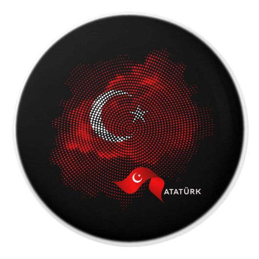 Türkei-Flagge Keramikknauf (Vorderseite)