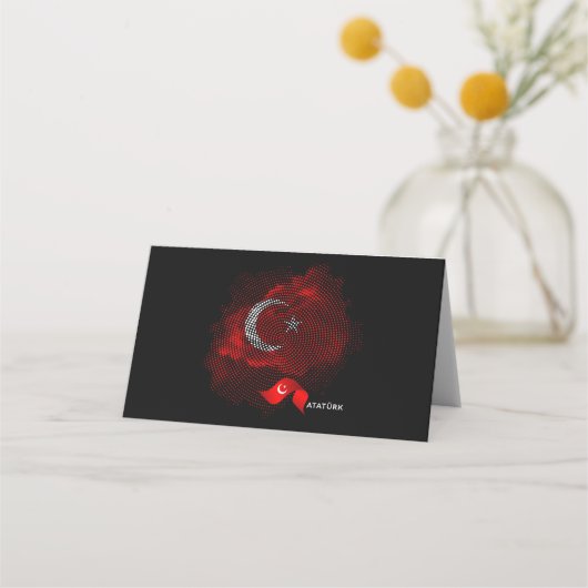 Türkei-Flagge Platzkarte (Vorderseite)