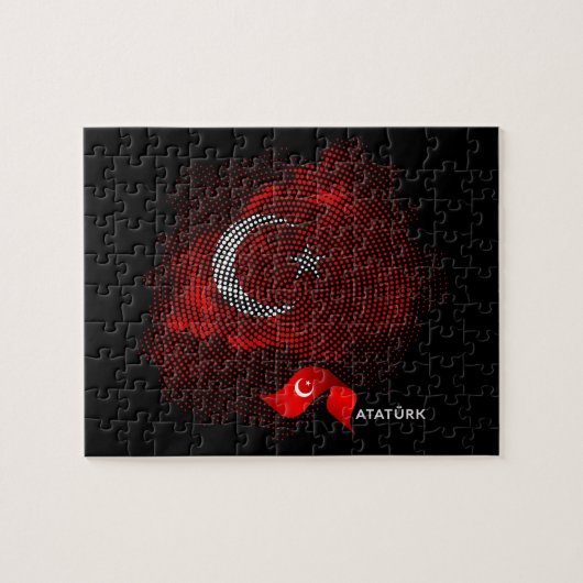 Türkei-Flagge Puzzle (Horizontal)