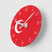 Türkei-Flagge Runde Wanduhr (Winkel)