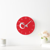 Türkei-Flagge Runde Wanduhr (Zuhause)