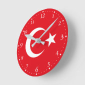 Türkei-Flagge Runde Wanduhr (Winkel)