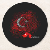 Türkei-Flagge Runder Pappuntersetzer (Vorderseite)