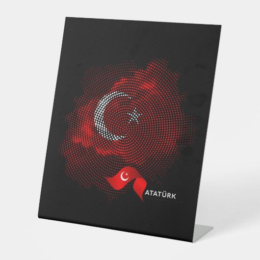 Türkei-Flagge Sockelschild (Vorderseite)