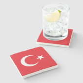 Türkei-Flagge Steinuntersetzer (Seitenansicht)