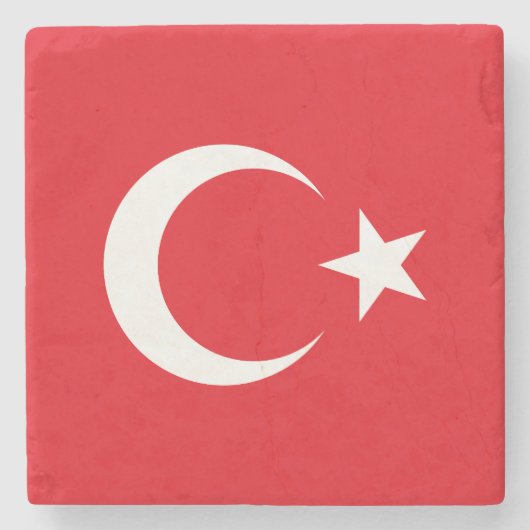 Türkei-Flagge Steinuntersetzer (Vorderseite)