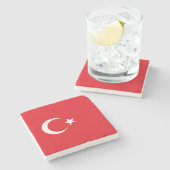 Türkei-Flagge Steinuntersetzer (Seitenansicht)