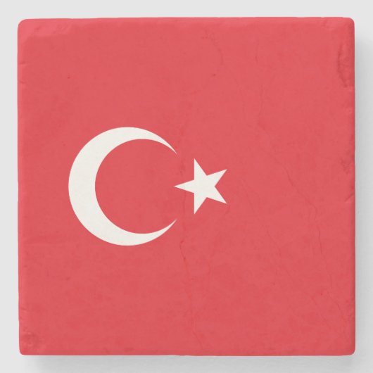 Türkei-Flagge Steinuntersetzer (Vorderseite)