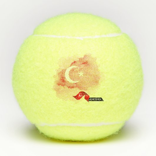 Türkei-Flagge Tennisbälle (Vorderseite)