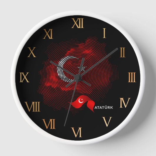 Türkei-Flagge Uhr (Vorderseite)