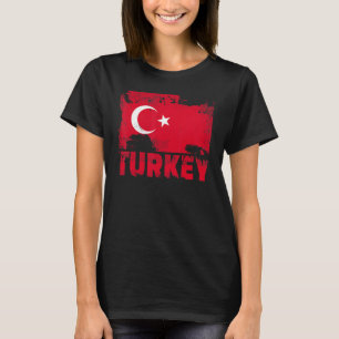 Türkei-Flagge Vintage abgenutzt türkischer Grunge  T-Shirt