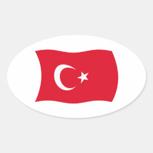Türkei-Flaggen-Aufkleber Ovaler Aufkleber