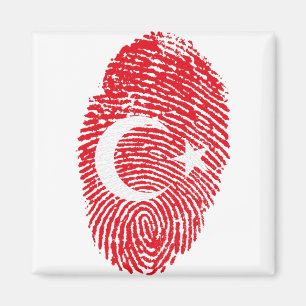 Türkei Flaggen-Fingerabdruck Land-Kennziffer Magnet