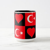 Türkei Flaggen Herz Muster Fun Patriotic Türkisch Zweifarbige Tasse (Mittel)