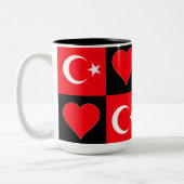 Türkei Flaggen Herz Muster Fun Patriotic Türkisch Zweifarbige Tasse (Links)