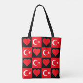 Türkei Flaggen Herz Muster Patriotische Türkische Tasche (Rückseite)