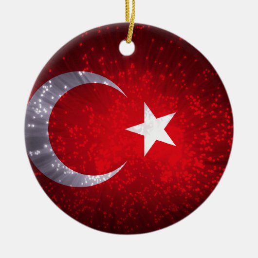 Türkei Flaggenfeuer Keramikornament (Vorne)
