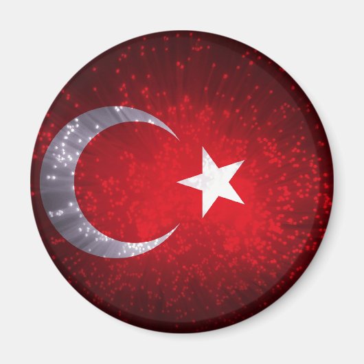 Türkei Flaggenfeuer Magnet (Vorne)