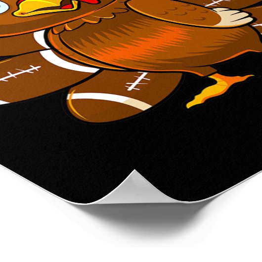 Türkei Football Player Erntedank Niedlich Fall Boy Poster (Ecke)