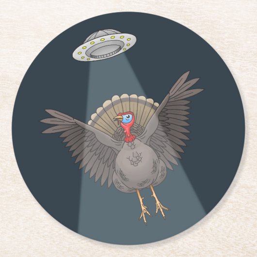 Türkei Gerettet durch Außerirdischen Runder Pappuntersetzer (Vorderseite)