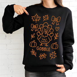 Türkei Gobble Doodle | Whimsischer Erntedank Sweatshirt