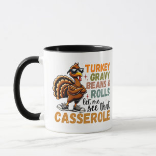 Türkei Gravy Boans and Rolls Casserole Funny Tasse