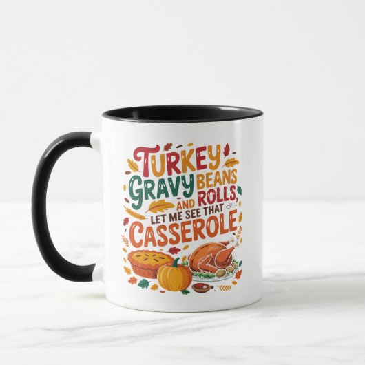 Türkei Gravy Boans and Rolls Casserole Funny Tasse (Links)