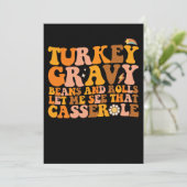 Türkei Gravy Bohnen und Rollen Ließ mir sehen, das Einladung (Stehend Vorderseite)