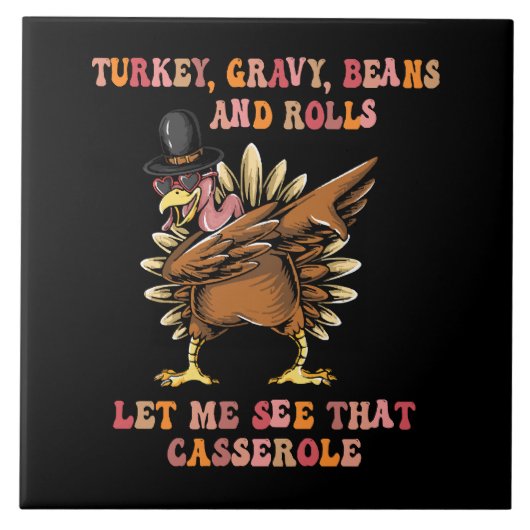 Türkei Gravy Bohnen und Rolls Gelassen Fliese (Vorderseite)