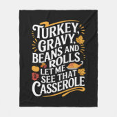 Türkei Gravy Bohnen und Rolls Lass mir sehen Casse Fleecedecke (Vorderseite)