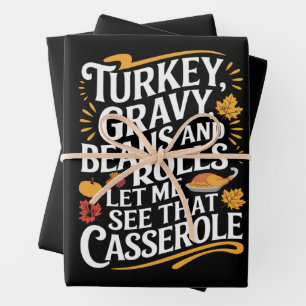 Türkei Gravy Bohnen und Rolls Lass mir sehen Casse Geschenkpapier Set