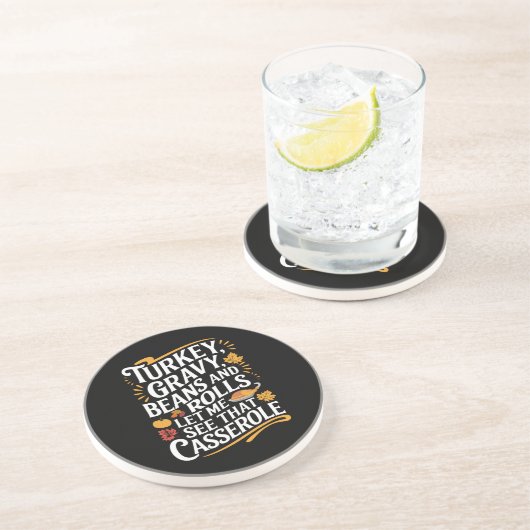 Türkei Gravy Bohnen und Rolls Lass mir sehen Casse Getränkeuntersetzer (Seite)