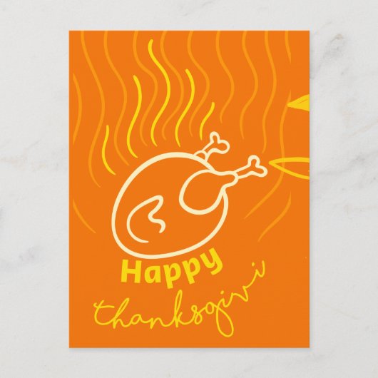 Türkei Grilled Card Happy Thanksgiving Feiertagspostkarte (Vorderseite)