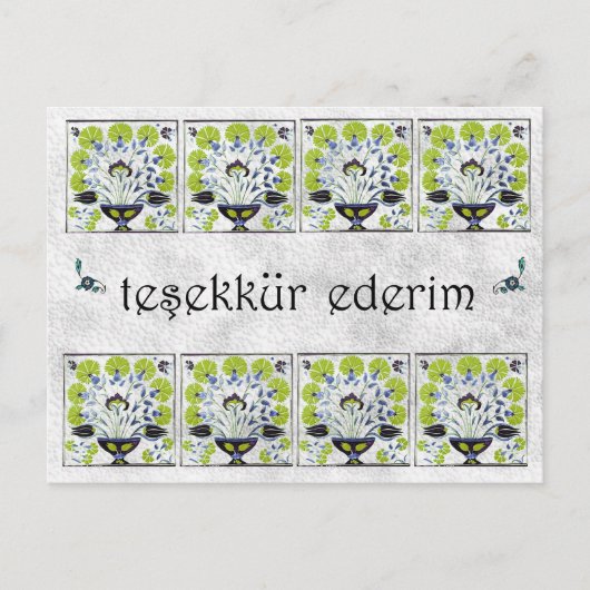 TÜRKEI - Grüner Tile - Vielen Dank Postkarte (Vorderseite)