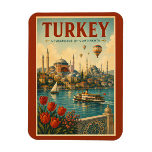 Türkei Hagia Sophia Blaue Moschee Illustration Ret Magnet