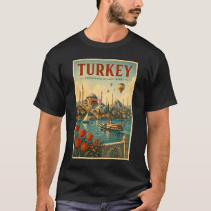 Türkei Hagia Sophia Blaue Moschee Illustration Ret T-Shirt