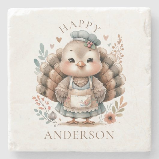 Türkei Hinzufügen von benutzerdefiniertem Text Steinuntersetzer (Vorderseite)