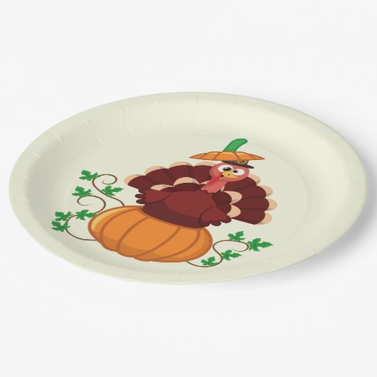 Türkei im Erntedank Pumpkin Pappteller (Schrägansicht)