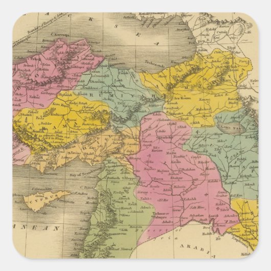 Türkei in Asien 4 Quadratischer Aufkleber (Vorderseite)