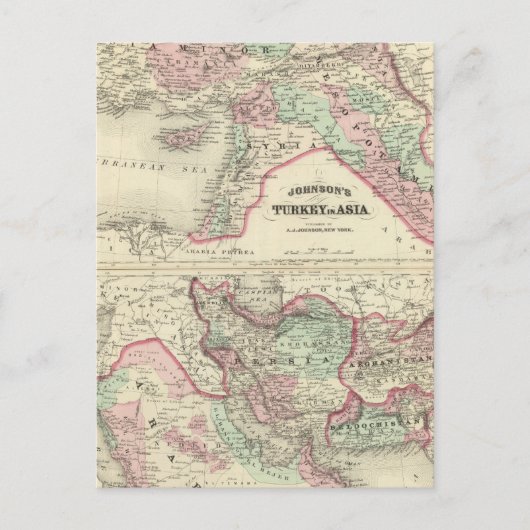 Türkei in Asien, Persien, Arabien, Belochistan Postkarte (Vorderseite)