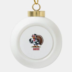 Türkei in Kuhkostüm, Moo Funny Erntedank Keramik Kugel-Ornament