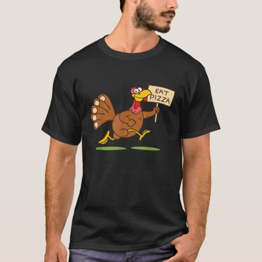 Türkei isst Pizza Men Kids Vegan Funny Erntedank T-Shirt (Vorderseite)